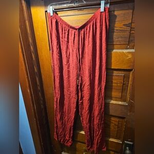 Vtg Kathie Lee Lightweight Red Wide-Leg Pants